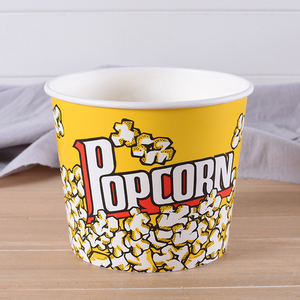Vente en gros de seaux à popcorn en papier jetables personnalisés, gobelets en papier de marque pour popcorn, bols, seaux pour popcorn - Product Image 1