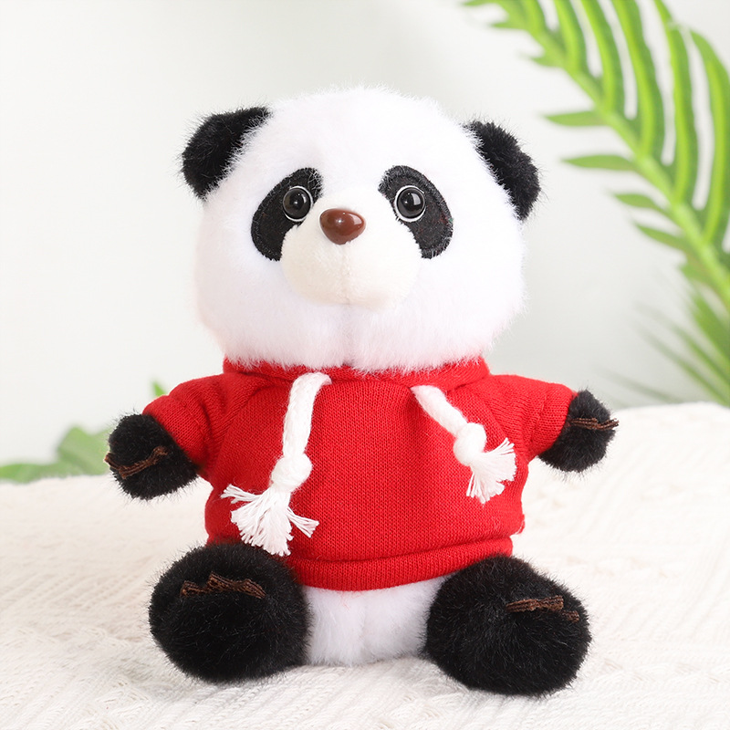 red sweat-sitting panda