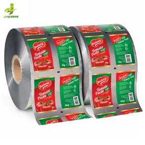 Custom Plastic Pet Aluminum Foil Sachet Tomato Sauce Ketchup Food Packaging Roll Film For Catsup Paste