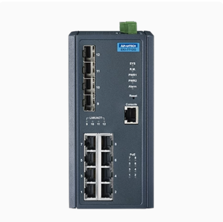 Advantech Switch EKI-7712G-4FI-AE SFP Network Managed Ethernet Industrial Switch Wide Temperature Original