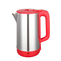 Bouilloire électrique en acier inoxydable 2,2 L 1500 W avec contrôle de température, base rotative à 360 degrés, protection anti-ébullition à sec, anti-brûlure, CE RoHS, vente en gros