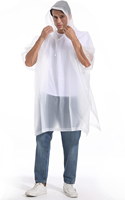 Bleu foncé adulte EVA imperméable léger à capuche pluie pour Poncho réutilisable pour la randonnée Camping utilisation d'urgence imperméable