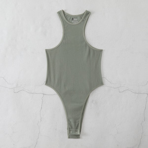 Body <span class=keywords><strong>a</strong></span> tinta unita girocollo <span class=keywords><strong>a</strong></span> <span class=keywords><strong>costine</strong></span> senza maniche, vestibilità slim, traspirante, aderente, sexy, casual, per donna - Product Image 3