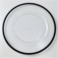 Assiettes de présentation en acrylique transparent de 13 pouces avec bord doré, multicolores, pour la décoration de tables de mariage et de fêtes (vente en gros)
