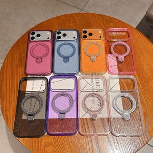 Funda Magnética de Lujo con Cristales IMD y Purpurina para iPhone 17 Air 16 15 Pro Max, con Soporte y Parte Trasera Transparente - Product Image 1