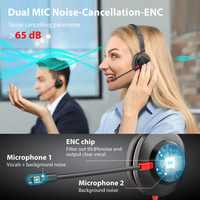 Centre d'appels de bureau USB-C à isolation vocale casque USB filaire 98% casque de réduction de bruit de fond pour l'intégration du logiciel CRM