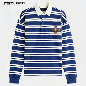 Polo Rugby Premium in Cotone Pettinato 320GSM, Maglia a Maniche Lunghe Ricamata, Personalizzazione di Alta Gamma OEM ODM per Abbigliamento Maschile - Product Image 4