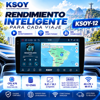 Autoradio universel KSOY 9,21/10,1 pouces Android 16 avec tableau de bord, navigation GPS, écran tactile et affichage QLED
