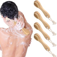 Cepillo de Baño Vegano Popular con Mango de Madera y Cerdas de Sisal, Masajeador Natural para Limpiar la Piel del Cuerpo, Relajación Corporal Completa, Masaje Cervical, Spa