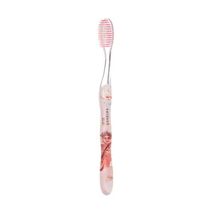 Brosse à dents pour adulte pas cher/nouveau design de brosse transparente à paillettes poignée en plastique brosse à dents manuelle