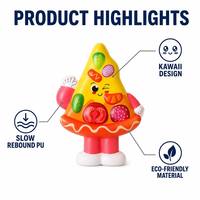 Jouet anti-stress en mousse PU souple en forme de pizza réaliste, à récupération lente, pour enfants de 5 à 7 ans et adultes, vente en gros