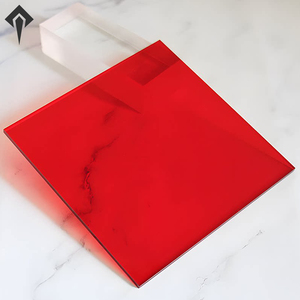 Housse de protection rouge personnalisée pour panneau d'affichage de stand publicitaire, en verre acrylique organique transparent. - Product Image 1