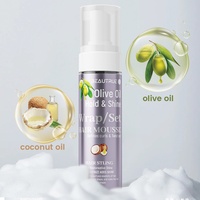 Huile d'olive 200ml de qualité salon, mousse définissante pour les boucles, mousse coiffante anti-frisottis, maintien flexible, brillance naturelle