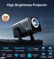 Projecteur LED Mini Projecteur Intelligent LCD Salange Android 14 Vidéo Domestique 4K avec Haute Luminosité HD 1080P Support Réglable