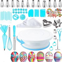 255-teiliges Spritztüllen-Set, Kuchenbackwerkzeug, Kuchen-Dekorationswerkzeug-Set mit Spritzbeutel, Spritztüllen und Kuchen-Drehteller