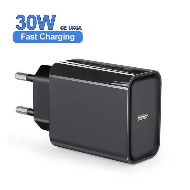 HNT GaN 30 Watt Type C Single Port Factory OEM ODM Usb-c Fast Charging Mobile Phone Chargers Adapters for Android