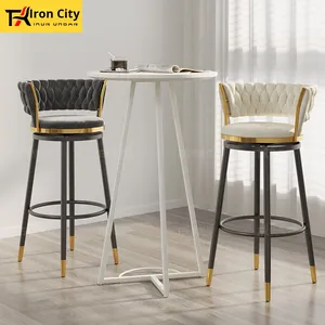 <span class=keywords><strong>Tabouret</strong></span> de bar pivotant moderne et minimaliste de luxe léger pour la maison pour le salon Comptoir haut et îlot Sièges de bar - Product Image 3