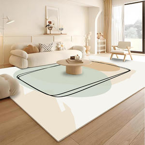 Alfombra Moderna Abstracta Rectangular Antideslizante de Fibra de Poliéster para Sala de Estar, Dormitorio, Decoración del Hogar H-198 - Product Image 1