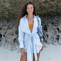 Ensemble décontracté de plage pour femme - Robe deux pièces en imitation coton et lin anti-UV Été 2026
