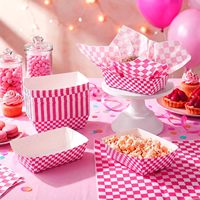 Barquettes alimentaires jetables à carreaux pour fêtes, pique-niques, barbecues, restauration rapide, hamburgers et frites