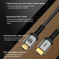 Câble audio-vidéo HDMI 2.1 mâle-mâle 48 Gbps 8K60Hz, câble HDMI tressé