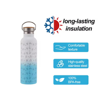 Bouteille d'eau isotherme en acier inoxydable personnalisée en gros, design dégradé, 350, 500, 750 ml, pour la gym, le sport, les activités de plein air et les voyages