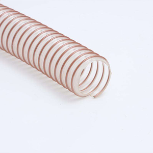 Tuyau flexible corrugué en spirale en fil d'acier PU souple, léger, hautement transparent, résistant à l'usure, pour échappement -40~+125 1 - Product Image 1