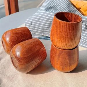 أكواب خشبية يدوية الصنع قابلة لإعادة الاستخدام للقهوة والشاي، أدوات شرب خشبية طبيعية للمنزل والمطبخ والمقهى والبار، سطح أملس مصقول - Product Image 3