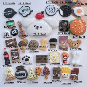 Accesorios de resina de chocolate con diseño de perro <span class=keywords><strong>blanco</strong></span> de verano, flores para zapatos, joyería, pegatinas DIY para carcasas de teléfono, materiales para adornos de sandalias y zapatos. - Product Image 2