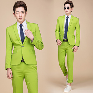 El nuevo vestido de hombre de estudio de estilo Aumenta la tendencia del adelgazamiento de color en la versión coreana de Western Suit Host's Nightclub Stage Perf - Product Image 6