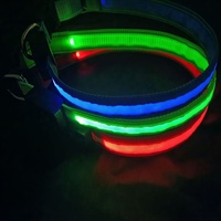 Collier de sécurité pour chien à LED lumineux, grande capacité de batterie, rechargeable par USB, en nylon, avec avertissement lumineux, autonomie ultra-longue