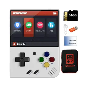 Console de jeu portable Miyoo Mini Plus système classique de 3.5 pouces console de jeu vidéo rétro portable rechargeable portable 64G blanc