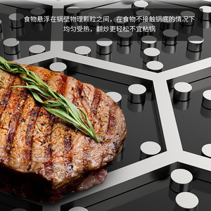 Poêle à frire double en nid d'abeille antiadhésive de 32cm en acier inoxydable 304 de qualité alimentaire 304 Poêle à steak Grill Poêle à frire - Product Image 4