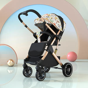 <span class=keywords><strong>Poussette</strong></span> bébé pliable en métal légère et personnalisable à 4 roues, chariot bidirectionnel pour les voyages, pour les enfants de 3 ans, possibilité de s'asseoir et de se coucher - Product Image 2