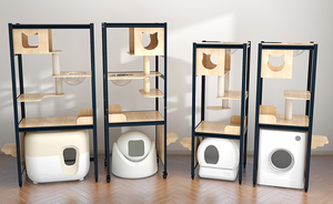 Résidence d'intérieur moderne de luxe pour animaux de compagnie Rectangle raffiné Matériaux écologiques Bois massif avec fermeture à bouton-pression pour chats et chiens - Product Image 3