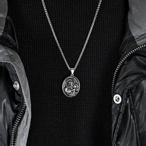 Collar con Amuleto Sagrado de Estilo Europeo Americano Retro, Colgante de Acero de Titanio, Joyería Religiosa Unisex para Ceremonias - Product Image 3