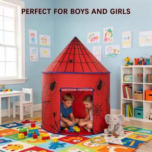 Carpa de juegos para niños con ventana de ventilación, plegable, para interiores y exteriores, carpa infantil desplegable. - Product Image 6