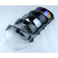 Cascos Abiertos Nuevos de 2021, Casco de Motocicleta Vintage 3/4 con Visera, Gafas Protectoras y Visores de PC en Venta