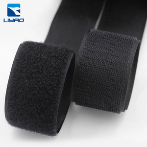 Trong kho Nylon Polyester móc và vòng lặp băng cuộn may-on glueless không dính được sử dụng cho các loại vải túi may mặc màu đen trắng - Product Image 4