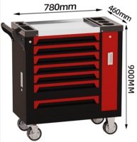 Nouveau design avec poignée établis chariot robuste atelier garage stockage métal roulant 7 tiroirs boîte à outils armoire chariot avec outils
