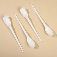 Fabrikant van maïszetmeelbestek, maïszetmeel lepels, verdikkende lepels, 6-7 inch wegwerp lepels van maïszetmeel voor fruit, cake etc.