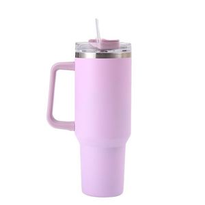 Car H1.0 <b>Handle</b> <b>Travel</b> Tumbler 40oz Double Wall Vacuum <b>Mug</b> Lid Straw Anti-Slip OEM Custom Logo - Product Image 3