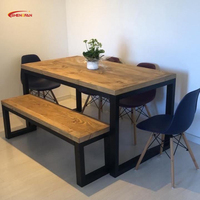 Abendessen Lieferant Hot Sale Luxus Holz möbel Antike moderne Massiv Eiche Holz Esstisch Küchentisch Set für 6