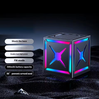 Rgb Speaker nirkabel, Speaker Audio kubus ajaib hitam Samurai Mini, Speaker luar ruangan Bt nirkabel untuk anak laki-laki dan Fm