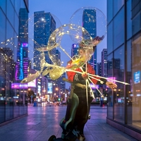 2026 Boule Bobo Lumineuse à Plumes, Rond, Transparent en TPU, à LED Clignotante, avec Tige de Transport, pour Stand de Marché Nocturne, Vente en Gros