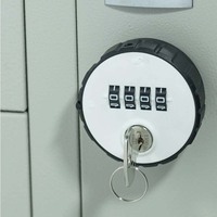 Armoire métallique à double porte 4 compartiments avec tiroirs, fente pour courrier et porte-chaussures, verrouillage combiné