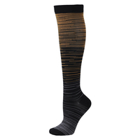 Chaussettes de compression en cuivre pour la circulation, hauteur genou, 20-30 mmHg, motif rayé pour hommes