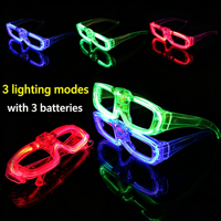 Accessoires lumineux tendance pour enfants et adultes, fêtes de Noël et d'anniversaire, lunettes en plastique lumineuses, lunettes de soleil LED néon
