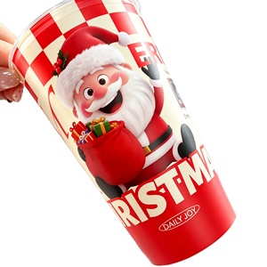16oz 24oz Christmas IML PP Injection <b>Cups</b> with Lid 500ml 700ml Wholesale <b>Plastic</b> Milk Tea Juice Coffee <b>Cups</b> Mixed 5 Patterns - Product Image 3