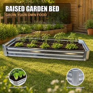 Jardinière surélevée galvanisée 8x4x2 pieds, bac à plantes extérieur, jardinière en métal pour légumes, fleurs et herbes - Product Image 5
